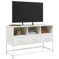 vidaXL TV skrinka biela 100,5x39x60,5 cm oceľ