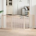 vidaXL Brána pre psa skladacia 3 panely 150 cm topoľové drevo
