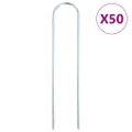 vidaXL Stanové kolíky v tvare U 50 ks 20x3,5 cm pozinkovaná oceľ