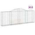 vidaXL Oblúkové gabiónové koše 13 ks 300x30x100/120cm pozinkov. železo