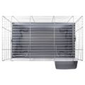vidaXL Klietka pre malé zvieratá sivá 100x53x46 cm polypropylén a kov