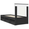 vidaXL Rám postele so zásuvkou Čierna 90 x 200 cm Kompozitné drevo