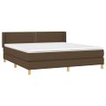 vidaXL Boxspring posteľ s matracom tmavohnedá 180x200 cm látka
