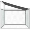 vidaXL Klietka pre psa so strechou a dverami sivá 4x2x2 m pozink. oceľ