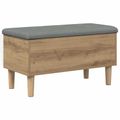 vidaXL Úložná lavička s vankúšom Dub artisan 82 x 42 x 46 cm