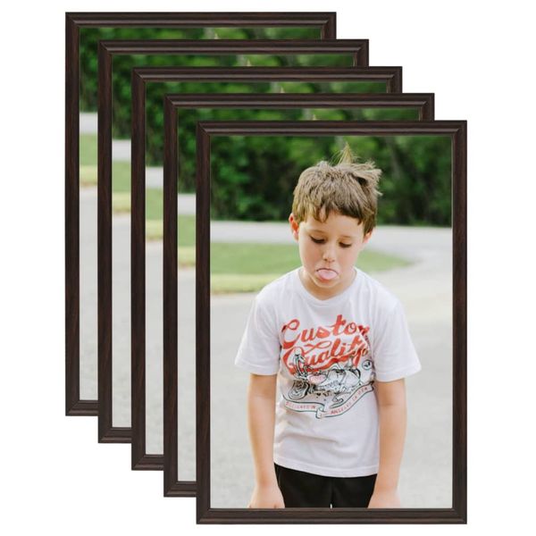 vidaXL Fotorámiky na stôl, koláž 5 ks, čierne 28x35 cm, MDF