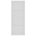 vidaXL Knižnica so 4 policami, biela 60x30x151,5 cm, drevotrieska