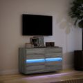 vidaXL TV nástenná skrinka s LED svetlami sivá sonoma 80x31x45 cm