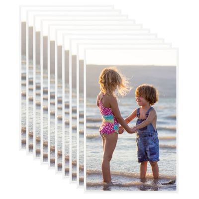 vidaXL Fotorámiky na stôl, koláž 10 ks, biele 13x18 cm, MDF
