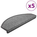 vidaXL Schodové rohože 5 ks 65x24x4 cm tmavošedé polkruhové veľké