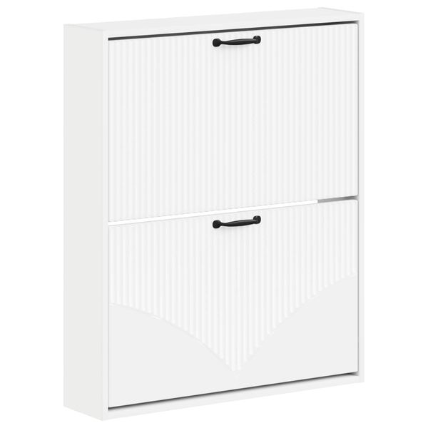 vidaXL Nástenný botník HOORN 71 x 17 x 86 cm Kompozitné drevo Biela