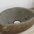 vidaXL Baňa z riečneho kameňa Svetlosivá (30-37) x (25-30) x 12 cm