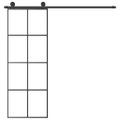 vidaXL Posuvné dvere s kovaním 76x205 cm ESG sklo a hliník