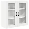 vidaXL Nástenný sklenený kabinet PORTO Biela 80 x 31 x 80 cm