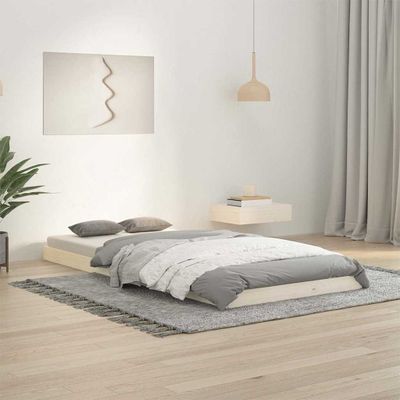 vidaXL Posteľný rám biely 90x200 cm borovicový masív