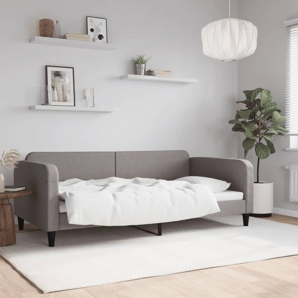 vidaXL Denná posteľ sivohnedá 100x200 cm látka