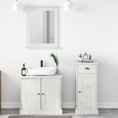 vidaXL Sada kúpeľňového nábytku so zásuvkou 3 pcs Antická biela