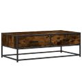 vidaXL Konferenčný stolík dymový dub 100x50x35 cm kompozit.drevo a kov