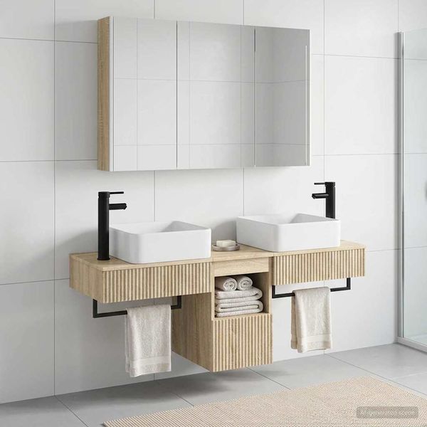 vidaXL Set kabinetov do kúpeľne 4 pcs Dub sonoma 103,5 x 15,5 x 70 cm