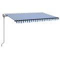 vidaXL Automatická zaťahovacia markíza 400x300 cm modro-biela