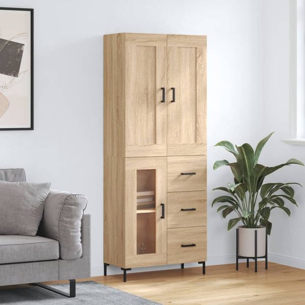 vidaXL Vysoká skrinka dub sonoma 69,5x34x180 cm spracované drevo