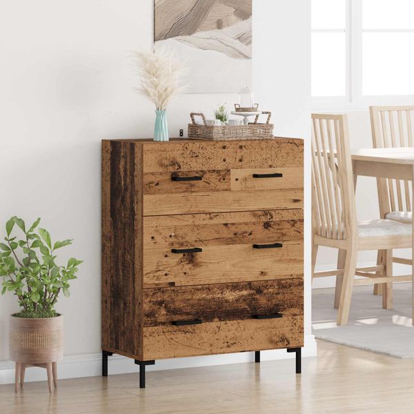 vidaXL Servírovacia skriňa so zásuvkou Staré drevo 69,5 x 34 x 90 cm