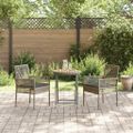 vidaXL Záhradný bistro set 3 ks Sivá polyratan