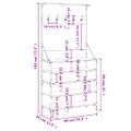 vidaXL Vešiak na šaty s botníkom dymový dub 90x34x184 cm