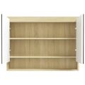 vidaXL Kúpeľňová zrkadlová skrinka 80x15x60 cm MDF biela a dubová