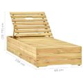 vidaXL Záhradné ležadlo so stolom a podložkou, impregnovaná borovica
