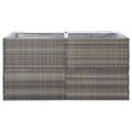 vidaXL Záhradný kvetináč sivý 157x80x80 cm polyratanový