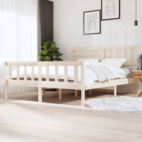 vidaXL Posteľný rám 180x200 cm Super King masívne drevo
