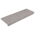 vidaXL Samolepiace nášľapy na schody Sisal 15 ks 65x21x4 cm strieborné