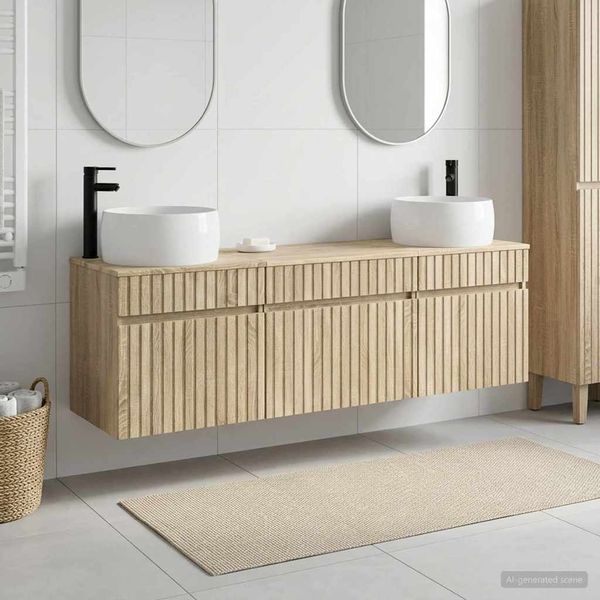 vidaXL Set kabinetov do kúpeľne 3 ks Dub sonoma 49 x 44,5 x 66 cm