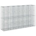 vidaXL Gabiónová vyvýšená posteľ 3 ks 250 x 50 x 150 cm Strieborná