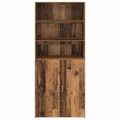 vidaXL Highboard Staré drevo 80 x 42,5 x 185 cm Kompozitné drevo