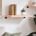 vidaXL Nástenná polica 60x30x(2-6) cm neošetrený dubový masív