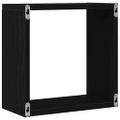 vidaXL Nástenné kockové police 4 ks, čierny dub 30x15x30 cm, umelé drevo