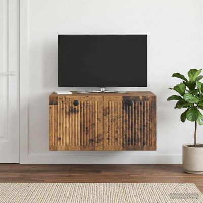vidaXL Nástenná TV skrinka Nástenný Staré drevo 59,5 x 41 x 30 cm
