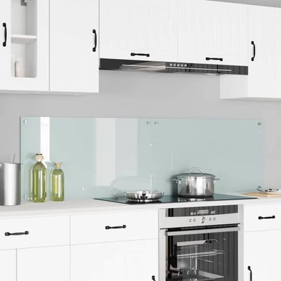 vidaXL Kuchynský obklad 2 pcs Biela 90 x 50 cm tvrdené sklo
