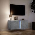 vidaXL TV nástenná skrinka s LED svetlami betónovo sivá 80x31x35 cm