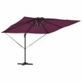 vidaXL Slnečník Bordeaux červená 286 x 284 x 270 cm Hliník a polyester