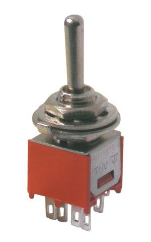 Prepínač páčkový     3pol./6pin  ON-OFF-ON mini