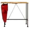 vidaXL Barový stôl s traktorom červený a hnedý 55x120x107 cm mangovník