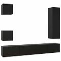 vidaXL 5-dielna súprava TV skriniek čierna kompozitné drevo