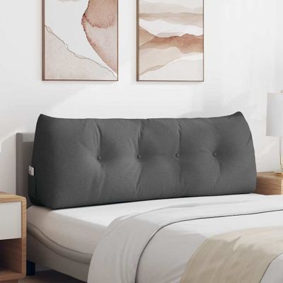 vidaXL Poduška na chrbát Tmavo šedá 140 x 24 x 50 cm látka
