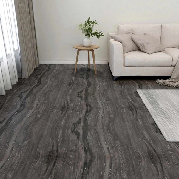 vidaXL Podlahové dosky 55 pcs Tmavo šedá 5,11 m² PVC
