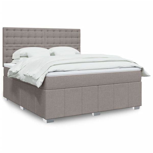 vidaXL Posteľný rám boxspring s matracom sivohned 180x200 cm látka