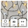 LED vánočný reťaz blikajúci, 8 m, vonkajší i vnútorný, teplá/studená biela, časovač
