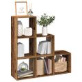 vidaXL Knižnica 3-poschodová staré drevo 99x29x99 cm kompozitné drevo